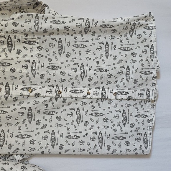 Mountain Khakis White & Gray Relaxed Fit Mens Cotton Shirt. Size Medium - Picture 3 of 12